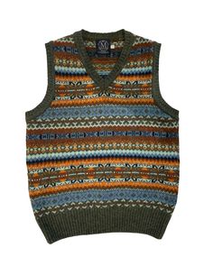 50% OFF at Checkout. Wool Fairisle Vest made for Mettler's in Scotland. Available in Green, Navy or Grey. Fairisle Vest, Fair Isle Vest, Vintage Wool Vest, Older Mens Fashion, Nuclear Winter, Fit Board, Quick Fashion, Mens Fashion Sweaters, Fashion Sweaters