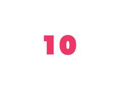 the number ten is shown in pink on a white background with red lettering that reads 10