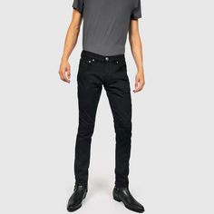 Free U.S. shipping and returns.



 



View SHIPPING TIMES.



 



Fit: Skinny but not super tight with medium rise.

Fabric: 11.25 oz. premium twill, 98% cotton, 2% stretch. Specially treated to resist fading and our most popular black fabric.

Wash: Twill without wash.



 



 	Sizing questions? Click the Sizing tab below.

 	Premium denim with classic stretch and medium rise.

 	Tight weaving with good stretch recovery and produced to last.

 	STH engraved button and rivets Fitted Slim Cotton Bottoms, Fitted Slim Cotton Pants, Fitted Slim Cotton Jeans, Modern Fitted Jeans, Fitted Slim Jeans For Spring, Spring Slim Fitted Jeans, Classic Slim Stretch Jeans, Slim Fit Cotton Jeans, Classic Fitted Jeans For Spring