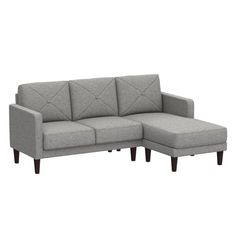 an image of a grey couch and ottoman