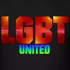 an image of the word light united on a black background with red and blue colors