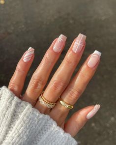 Unghie Nail Art, Milky Nails, Snowflake Nails, Acrylic Nails Coffin Short