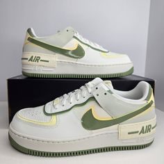 Nike Air Force 1 Size 10.5 Women Sail/Oil Green-Alabaster Sku: Fn6335-101 100% Authentic Brand New With Box (Box Is Missing Lid) Any Questions? Make Sure To Ask Price Firm Green Nike Air Force, Women Sailing, Nike Air Force 1 Shadow, Air Force 1 Shadow, Nike Air Force 1, White Nikes, Air Force 1, Nike Air Force, Air Force