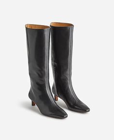 The Dimes Kitten-Heel Knee Boot | Madewell Curated Closet, Wardrobe Color, Fashion Gal, Oversized Sweater Cardigan, Knee Boot, Stylish Sweaters, Slingback Heel