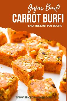 carrot burfi recipe with text overlay