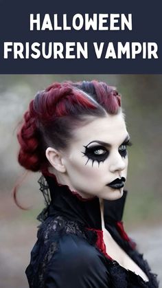 Vampire Makeup And Hair, Vampier Make-up Halloween, Girl Vampire Makeup, Kids Vampire Makeup, Vampire Diy, Halloween Makeup Vampire, Fine Hair Styles, Vampire Costume Diy, Diy Girls Costumes