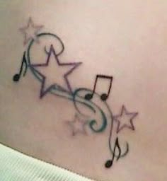 2000s Tattoos, Music Notes Drawing, Scene Tattoo, Music Notes Tattoo, 16 Tattoo, Music Note Tattoo, Funky Tattoos