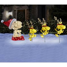 lighted snoopy christmas yard decoration