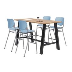 a table with four chairs around it