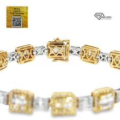 10K Gold Two Tone Diamond Baguette Bracelet Available With These Specifications: Metal: 10K Gold Color: Yellow W/ White Weight: 23.4 Grams Stones: Diamond Shape: Baguette, Round CTW: 8.35 Length 8.75" Thickness: 8.6 mm Luxury Yellow Gold Diamond Bracelet With Baguette Shape, Luxury Yellow Gold Baguette Diamond Bracelet, Gold Cubic Zirconia Baguette-cut Bracelet, Luxury Yellow Gold Multi-stone Bracelet, Baguette Bracelet, Luxury Yellow Gold Diamond Bracelet, Tarnish Resistant, Corpus Christi Tx, Pendant Rings, Baguette Diamond