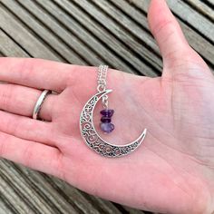 SPECIFICATIONS Style: Bohemia Shape\pattern: Moon Metals Type: Zinc alloy Material: Cubic Zirconia Fine or Fashion: Fashion Chain Type: Rope Chain Wire Wrapped Moon, Witch Necklace, Necklace Layered, Celestial Necklace, Gothic Necklace, Crescent Moon Necklace, Celestial Jewelry, Amethyst Necklace, Moon Necklace