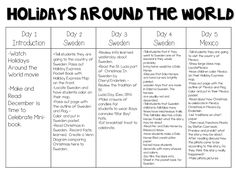 the holidays around the world worksheet for students to learn how to read it