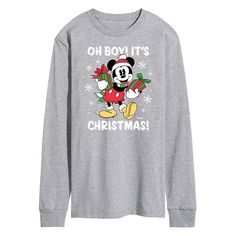 Add a magical and festive look to his wardrobe with this Disney's Men's Oh Boy Its Christmas Long-sleeved Tee. FEATURES Crewneck Long sleeveFABRIC & CARE Cotton, polyester Machine wash Imported Color: Med Grey. Gender: male. Age Group: adult. Pattern: Graphic. Its Christmas, Disney Men, Festive Look, Disney S, Disney Christmas, Pattern Graphic, Ash Grey, Fabric Care, Tshirt Print