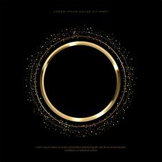 a gold circle frame on a black background