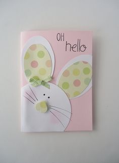 a greeting card with an image of a mouse on it's face and the words, oh hello