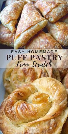 homemade puff pastry from scratch with text overlay