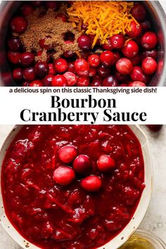 cranberry sauce in a pot with orange zest