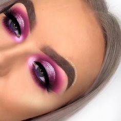 Rosa Make-up, Pink Eyeshadow Look, Drag Make-up, Pink Eye Makeup, Birthday Makeup, Purple Eyeshadow, Colorful Eye Makeup, Makeup Eye Looks