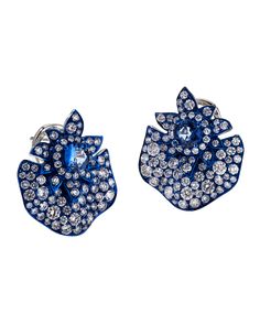 Graziela Gems earrings 18-karat white gold with blue rhodium Blue sapphires and white diamonds Total diamond carat weight: 2.25 For pierced ears Imported Color Guide, Gem Earrings, Diamond Carat, Pierced Ears, White Diamonds, Diamond White, Ear Piercings, Blue Sapphire, Neiman Marcus