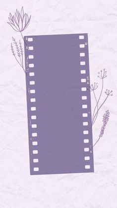 a film strip with flowers and leaves on the side, in front of a white paper background