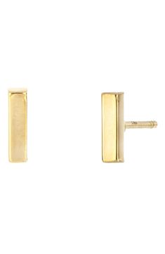 Bar earrings are finely crafted in Italy from 14-karat gold for a lifetime of simple, elegant accessorizing. Style Name:Bony Levy 14K Gold Bar Stud Earrings (Nordstrom Exclusive). Style Number: 6201136. Gold Bar Earrings Studs, Gold Bar Earrings, Bony Levy, Bar Stud Earrings, Bar Studs, Bar Earrings, Gold Bar, Simple Elegant, Gemstone Earrings