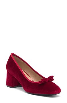 Enhance your desk-to-dinner look in this elegant pump that's topped with a dainty bow for a dose of sweetness. 2 1/2" heel Textile upper and lining/synthetic sole Imported Elegant Pumps, Red Fits, Flip Flop Slippers, Comfortable Sandals, Baby Girl Shoes, Handbag Accessories, Girls Shoes, Shoes Women Heels