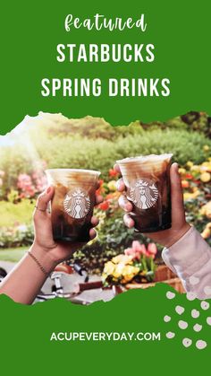 Featured Starbucks Spring drinks. Spring Drinks, Copycat Starbucks Drinks, Floral Drink, Spring Drink, Spring Menu, Starbucks Menu, Cold Foam