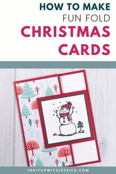 a christmas card with the words how to make fun fold christmas cards