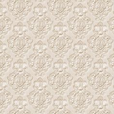 an ornate wallpaper pattern in beige and white