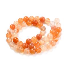 Natural Carnelian Stone Beads, Round, Orange Red Color. Semi-Precious Gemstone Beads for DIY Jewelry Making.   Size: 10mm Diameter, Hole: 1mm; approx. 38pcs/strand, 15 Inches Long.  Material: Natural Grade A Carnelian Stone Beads. Variance of Orange and Red Color. Polished Finish. Carnelian Properties, Motivation Images, Carnelian Agate, Carnelian Stone, Carnelian Beads, Jewelry Making Project, Large Hole Beads, Red Agate, Color Tone