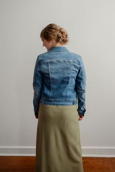 Beat the chill in style with the 'Cheyenne' Jacket! This feminine denim jacket is the perfect piece for layering over your favorite dresses and pairing with fall skirts. With no weird fading or distressing, this jacket has a flattering fit and nice stretch. Style this over a t-shirt dress for a shopping day with friends or over a floral skirt and top for a night out. This is piece you can love for years to come! Fit: true to size; this jacket is less "boxy" than most jean jackets. It has a feminine fit, but lots of stretch so it's not at all restrictive Style: 77% cotton 12% polyester 9% rayon 2% spandex Color: medium wash denim jacket Fabric content: 77% cotton, 12% polyester, 9% rayon, 2% spandex Care instructions: wash gentle cycle, cold; lay flat to dry, cool iron if needed. For best r Floral Skirt And Top, Be Intentional, Jacket Fabric, Skirt And Top, Modest Clothing, Garment Labels, Fall Skirts, Shopping Day, Curated Gifts