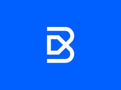 the letter b is made up of two white letters on a blue background, and it appears