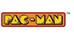 the pac - man logo is shown in yellow and red