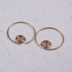 Rose Gold Hoops Pink Gold Hoop Earrings Simple Classic | Etsy Spiral Hypoallergenic Hoop Earrings, Adjustable Spiral Hoop Earrings, Adjustable Spiral Metal Hoop Earrings, Earrings Simple, Wrapped Jewelry, Simple Earrings, Rose Gold Earrings, Gold Hoops, Gold Hoop