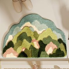 the rug is made to look like a mountain