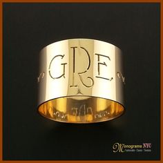 "Our Cutoff Date for Christmas delivery is Sunday Dec. 13, 2020 All Order placed after this date will be completed for mid January delivery. Orders submitted by December 18, 2017 will receive FREE SHIPPING UPGRADE for a Christmas Delivery Personalized monogram Ring made of solid 14kt. Yellow gold. The Ring is Available in multiple sizes \" Please allow an additional full size to what ever size you usually get\" If you are a size 4 you should order a size 5 to compensate for the width of the ring Monogram Ring Gold, Script Initial, Monogram Ring, Initial Monogram, Ringe Gold, Golden Ring, Gold Monogram, Custom Pendants, Initial Ring