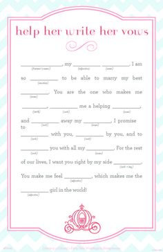 a pink and white chevron pattern with the words help her write her vows