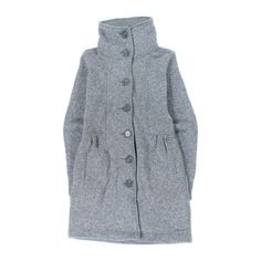 Patagonia Worn Wear Women's Better Sweater® Coat Birch White - Used Classic Fitted Solid Sweater Coat, Classic Fitted Sweater Coat, Fitted Fall Sweater Coat With Pockets, Fitted Sweater Coat With Pockets For Fall, Classic Fitted Sweater Coat For Work, Classic Outerwear With Button Cuffs, Classic Outerwear With Button Cuffs For Daywear, Gray Workwear Outerwear With Snap Buttons, Gray Fitted Wool Coat With Pockets