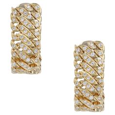 Gleaming with elegance, these magnificent 18K yellow gold estate earrings feature 130 dazzling diamonds. With French hallmarks, these enthralling earrings provide a timeless luxury. Yellow Gold and Diamond Estate Earrings 18kt. Yellow Gold  130 Diamonds Diamonds: est. 1.30ct TW F/G VS French hallmarks Estate Earrings SKU: 22757 Timeless Luxury, Gold Diamond, Jewelry Earrings, Yellow Gold, Yellow, Gold