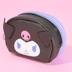 This kawaii pouch has a double-sided design featuring the faces of Kuromi and her sidekick, Baku! It comes with a convenient zipper closure and pop-out ears. Keep your mints and loose change inside! Made from synthetic leather Cute Black Coin Purse For Everyday, Cute Black Coin Purse For Everyday Use, Kawaii Pouch With Zipper Closure For Everyday Use, Kawaii Coin Purse With Zipper, Kawaii Daily Use Coin Purse, Kawaii Coin Purse With Zipper For Daily Use, Beautiful Summer Wallpaper, Loose Change, Kawaii Shop