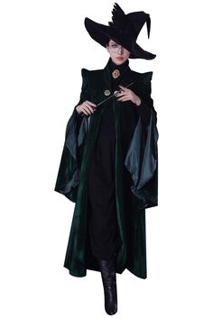 PRICES MAY VARY. Women Professor Costume Witch Cosplay Halloween Wizard Sorceress Cloak Robe Coat with Hat Wand. Materials: the robe are made of velvet fabric, high quality, soft and comfortable, hat is uniform cloth, and professor wand is made of resin, which ensures that the wand is not easy to break or bend. Include: Coat + Hat + Wand( NOT including feathers and brooches! ) Occasion: Perfect for cosplay, carnival, Halloween, comic-con, fancy dress party and other costume occasions Attention: Professor Costume, Dumbledore Costume, Wizard Cloak, Harry Potter Kostüm, Witches Costumes For Women, Halloween Costumes Women Creative, Most Creative Halloween Costumes, Minerva Mcgonagall, Wizard Costume