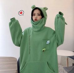 Cheap Kawaii Hoodie For Streetwear, Cheap Kawaii Hoodie Sweatshirt, Harajuku Hoodie, Cute Frogs, Zipper Hoodie, Oversized Sweatshirt, Fleece Hoodie, Passion For Fashion, Sweater Hoodie