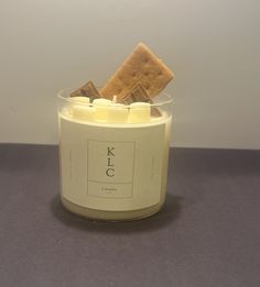 a candle that has some crackers in it