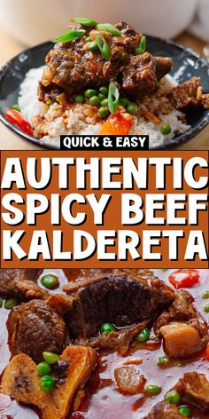 authentic spicy beef kaldereta is an easy and delicious dinner that's ready in less than 30 minutes