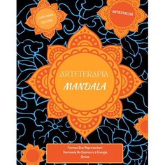 an orange and blue book cover with the words kunntherapie mandala