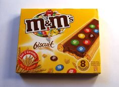 m & m's biscuit box with chocolate