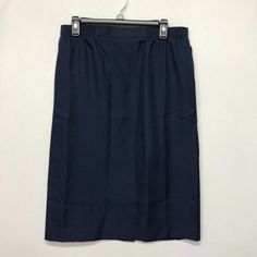 This Listing Is For A - Nwt Alfred Dunner Women Pull On Pencil Skirt Size 12 Blue 100% Polyester Condition: New With Tags. See Pictures For Measurements & Any Additional Material Details. Classic Bottoms With Elastic Waistband And Relaxed Skirt, Classic Bottoms With Elastic Waistband, School Uniform Style Skirt, Blue Knee-length Bottoms With Elastic Waistband, Classic Blue Skirt With Pockets, Navy Knee-length Bottoms With Pockets, Navy Fitted Bottoms With Lined Skirt, Fitted Navy Bottoms With Lined Skirt, Solid Color Skirted School Uniform Bottoms