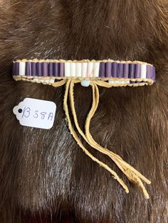 a close up of a dog's fur with a tag attached to the collar