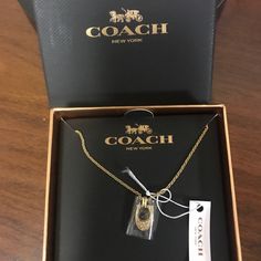 Ladies Gold Coach Brand Necklace. Brand New With Tags. Elegant Jewelry With Logo Charm For Gift, Elegant Coach Jewelry For Anniversary, Gold Coach Jewelry For Anniversary, Coach Gold Jewelry For Anniversary, Elegant Coach Jewelry With Adjustable Chain, Elegant Coach Necklace For Gift, Coach Necklace With Adjustable Chain As Gift, Coach Necklace With Adjustable Chain For Gift, Coach Jewelry