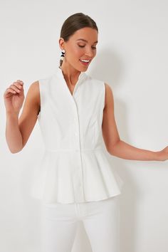 Cocktail Attire, Peplum Hem, Work Tops, Work Fashion, Mandarin Collar, Pullover Sweatshirts, White Top, Warm Weather, Day Dresses